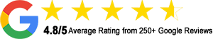 4.8 Average Google Review